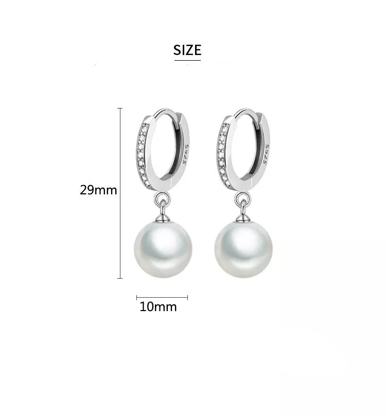 LByzHan 2020 Pearl Earrings Genuine Natural Freshwater Pearl 925 Sterling Silver Earrings Pearl Jewelry For Wemon Wedding Gift