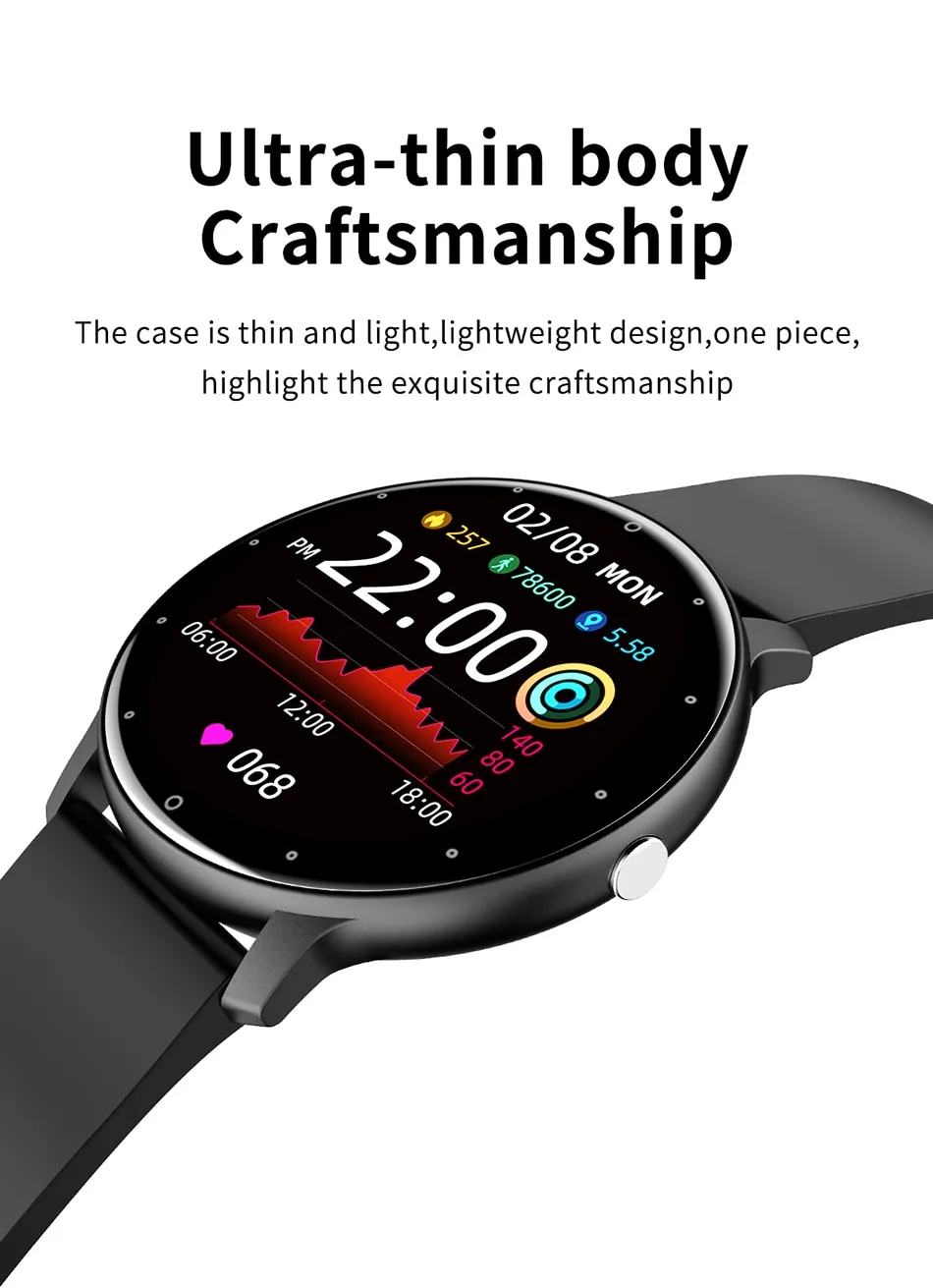 LIGE Smart Watch Men Women Full Touch Screen Sport Fitness Watch Man IP67 Waterproof Bluetooth For Android IOS Smartwatch Men