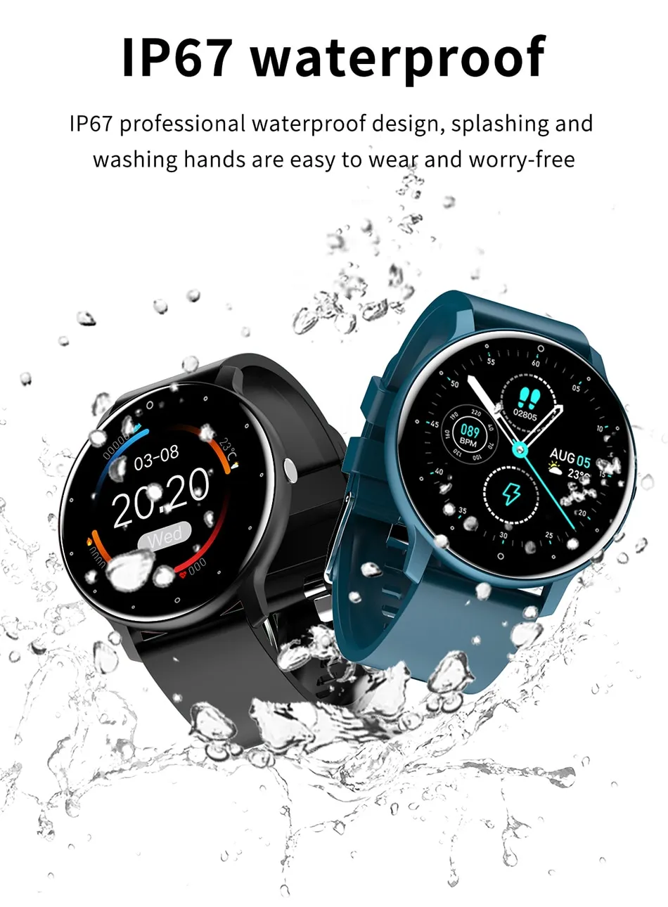 LIGE Smart Watch Men Women Full Touch Screen Sport Fitness Watch Man IP67 Waterproof Bluetooth For Android IOS Smartwatch Men