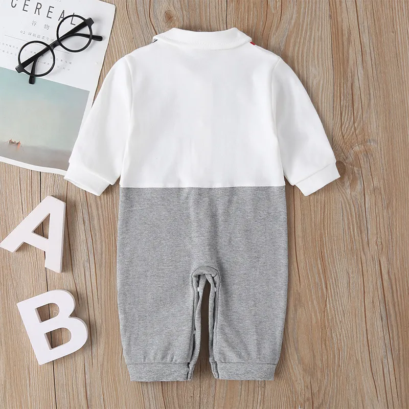 Newborn Baby Romper 2023 Fall Long Sleeves Bowtie Style Bebe Boy Girl Clothes Little Gentle Man Penguin Infant Babe Jumpsuits