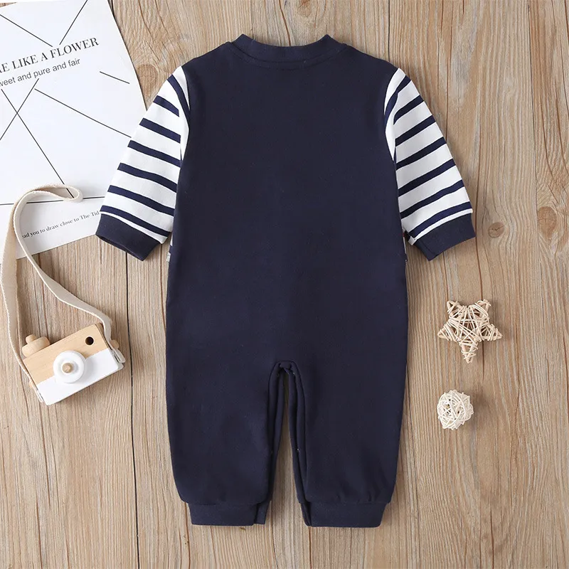 Newborn Baby Romper 2023 Fall Long Sleeves Bowtie Style Bebe Boy Girl Clothes Little Gentle Man Penguin Infant Babe Jumpsuits