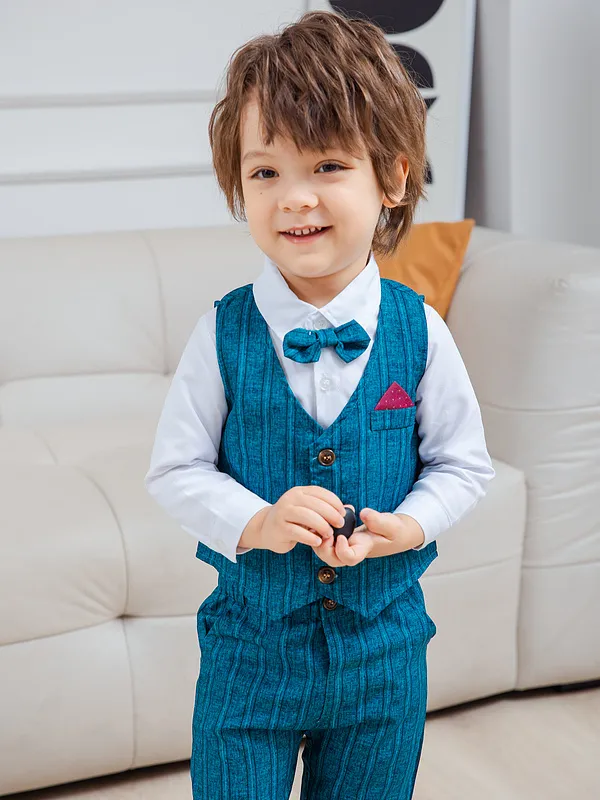 Baby Boy Long Sleeve Gentleman White Shirt Bowtie Tuxedo Jumpsuit Overall