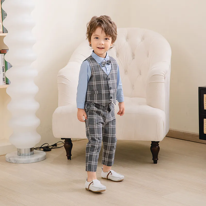 Baby Boy Long Sleeve Gentleman White Shirt Bowtie Tuxedo Jumpsuit Overall