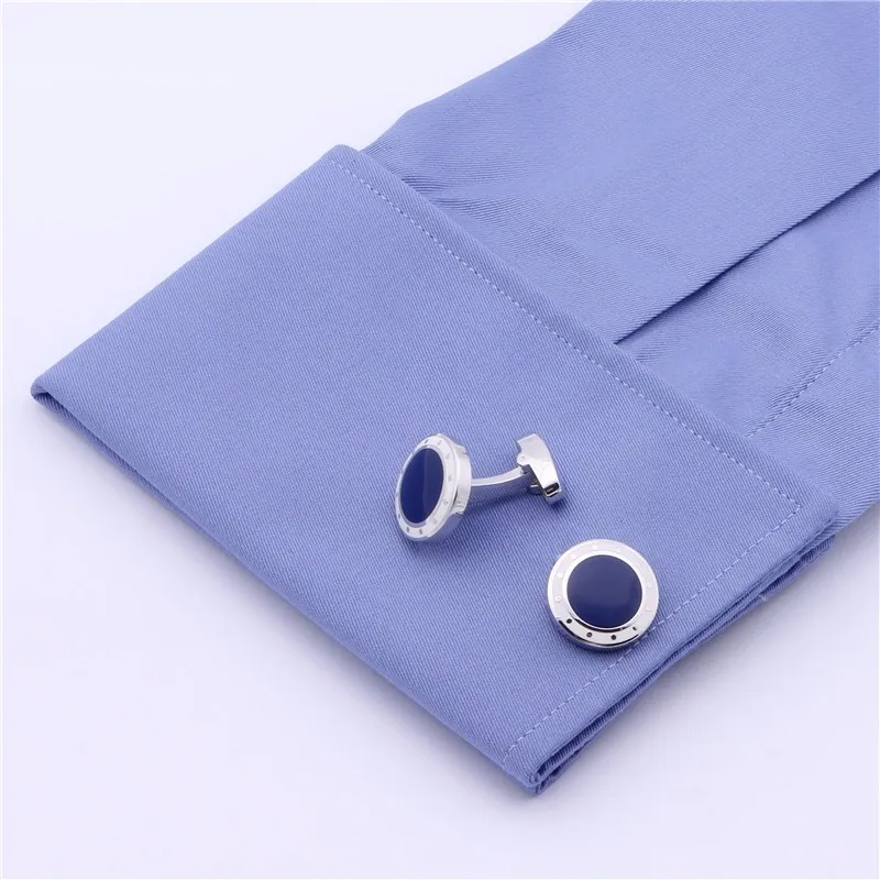 HAWSON Luxury Cufflinks for men, Blue and Black Designer Men's French Shirt Accessories Father's Gift