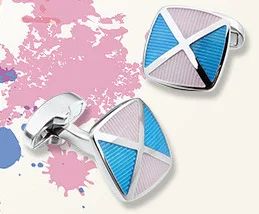 HAWSON Luxury Cufflinks for men, Blue and Black Designer Men's French Shirt Accessories Father's Gift