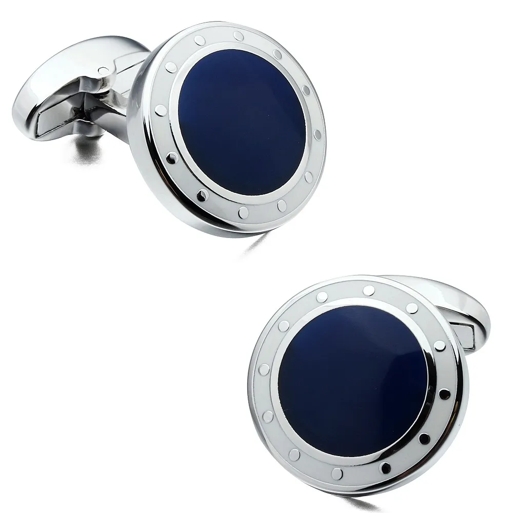 HAWSON Luxury Cufflinks for men, Blue and Black Designer Men's French Shirt Accessories Father's Gift