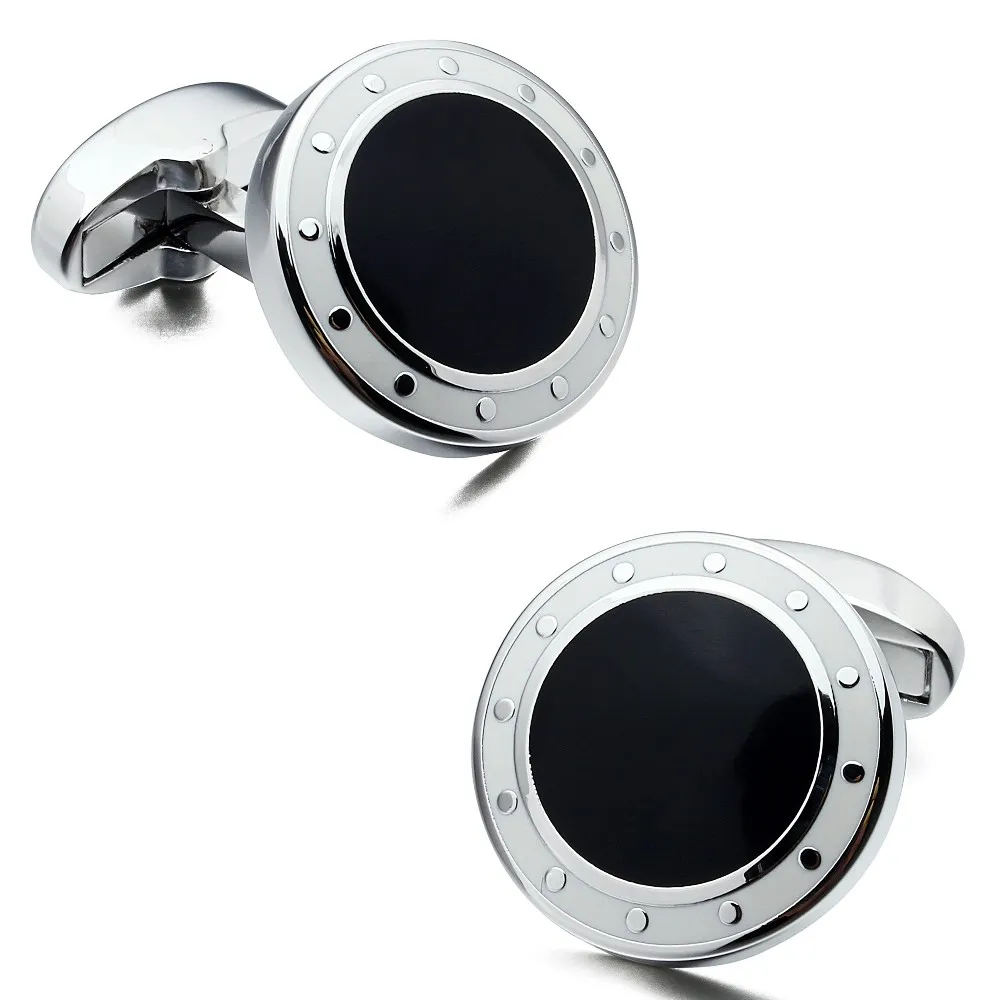 HAWSON Luxury Cufflinks for men, Blue and Black Designer Men's French Shirt Accessories Father's Gift