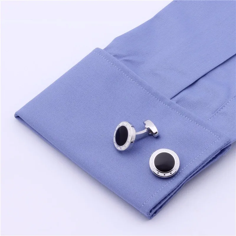 HAWSON Luxury Cufflinks for men, Blue and Black Designer Men's French Shirt Accessories Father's Gift