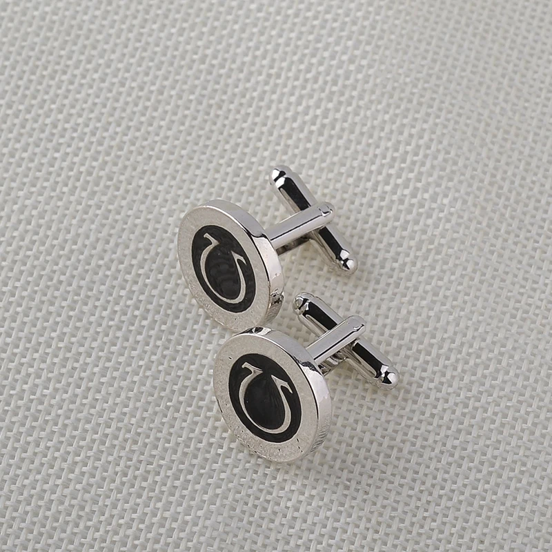 Casual Greek Letter Ohm Cufflinks For Mens Fashion enamel Men Jewelry black Cuff Links Classic Cufflink