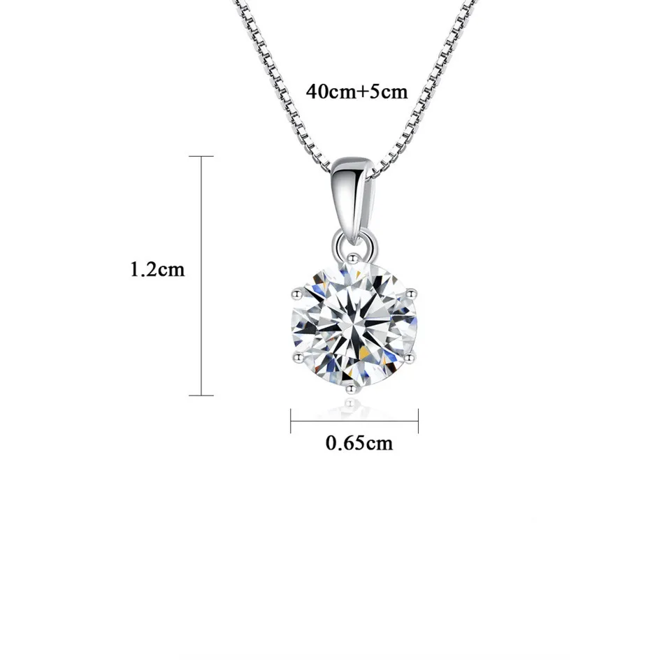 Butterflykiss 1 CT Real Moissanite Pendant Necklace For Women Top Quality 925 Sterling Silver Wedding Party Bridal Fine Jewelry