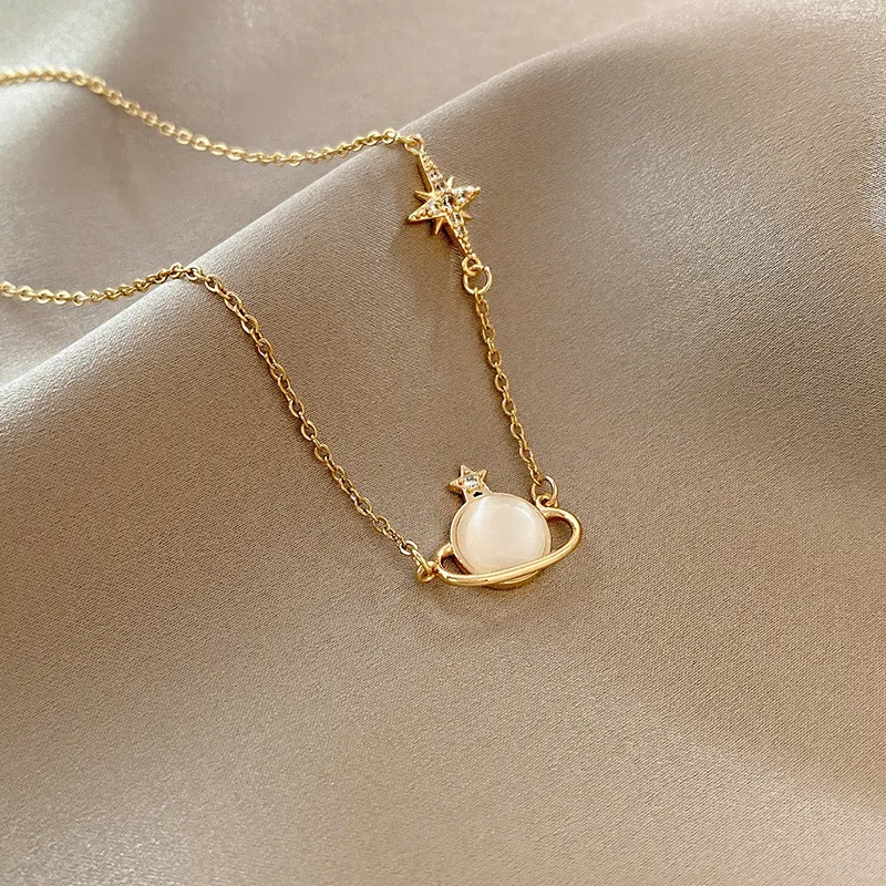 MEYRROYU Classic Gold Color Stainless Steel Necklace For Women Jewelry Imitated Pearl Beads Heart Pendant Necklace Birthday Gift