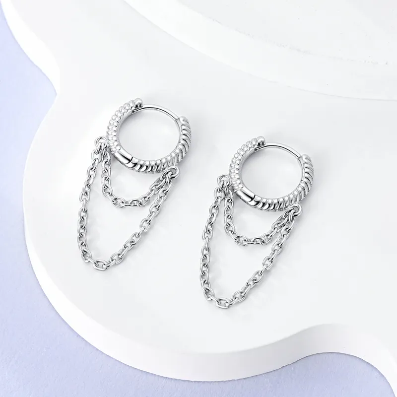 925 Silver Hoop Earrings For Women Sparkling Pave CZ U Shape Star Moon Feather Luxury Fine Engagement Wedding Earring