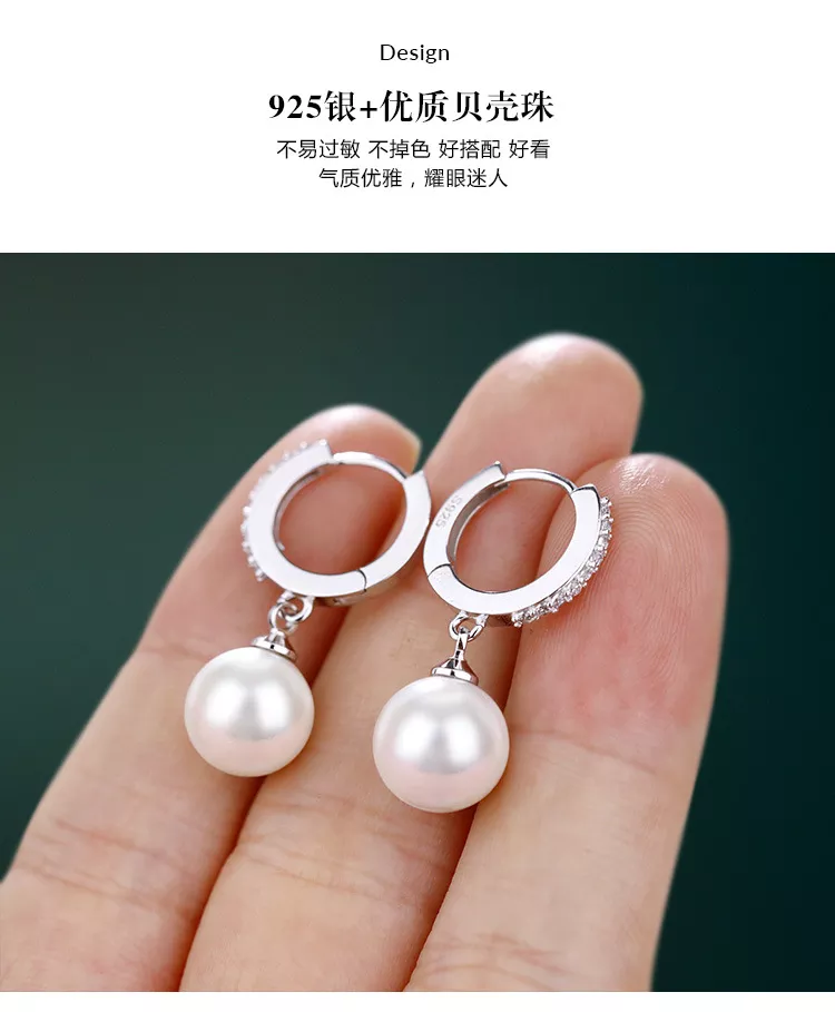 LByzHan 2020 Pearl Earrings Genuine Natural Freshwater Pearl 925 Sterling Silver Earrings Pearl Jewelry For Wemon Wedding Gift