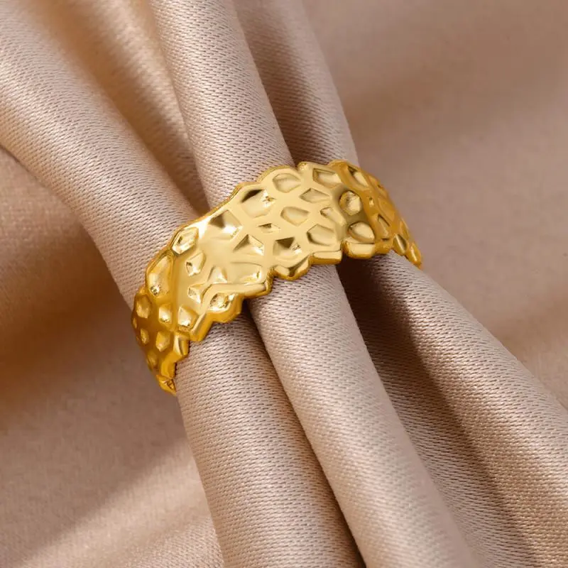 48 Style Women Stainless Steel Rings Gold Color Hollow Out Geometric Open Ring for Female Girl Finger Jewelry Gift Free Shipping