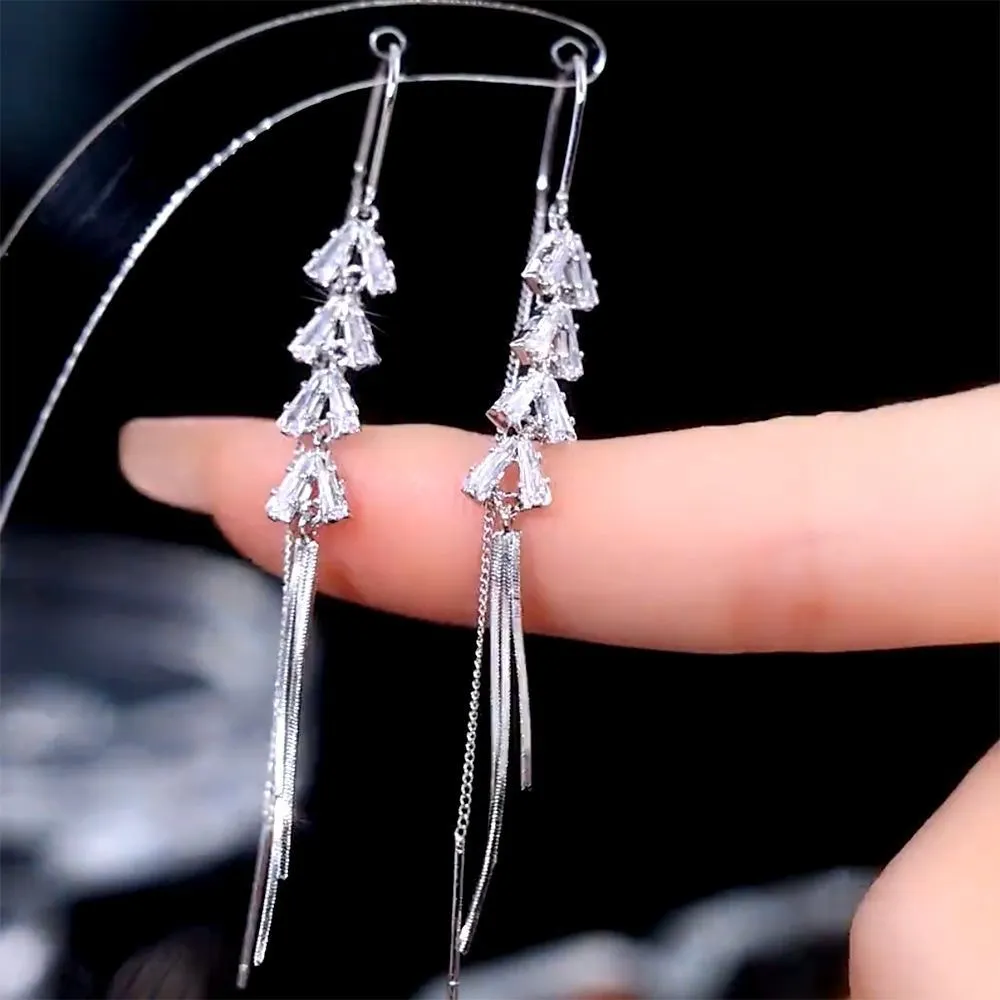 2023 New Fashion Trend Unique Design Elegant Delicate Light Luxury Pearl Leaf Tassel Earrings Women Jewelry Party Premium Gifts