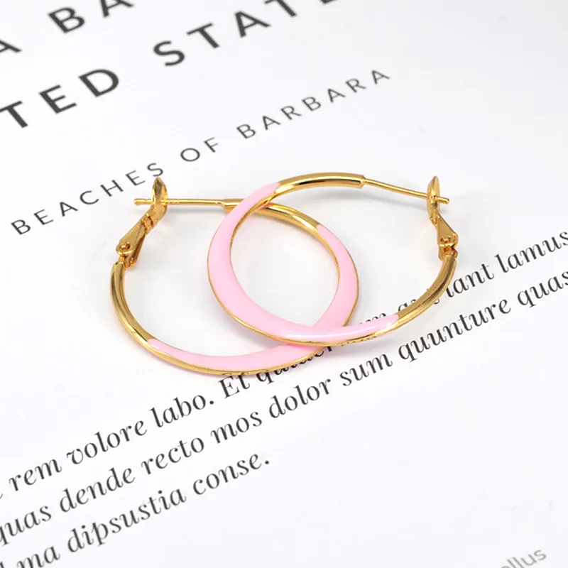 925 Sterling Silver Needle Pink Crystal Heart Hoop Earrings for women Fashion Geometric Pendant Earrings Luxury Jewelry Gifts