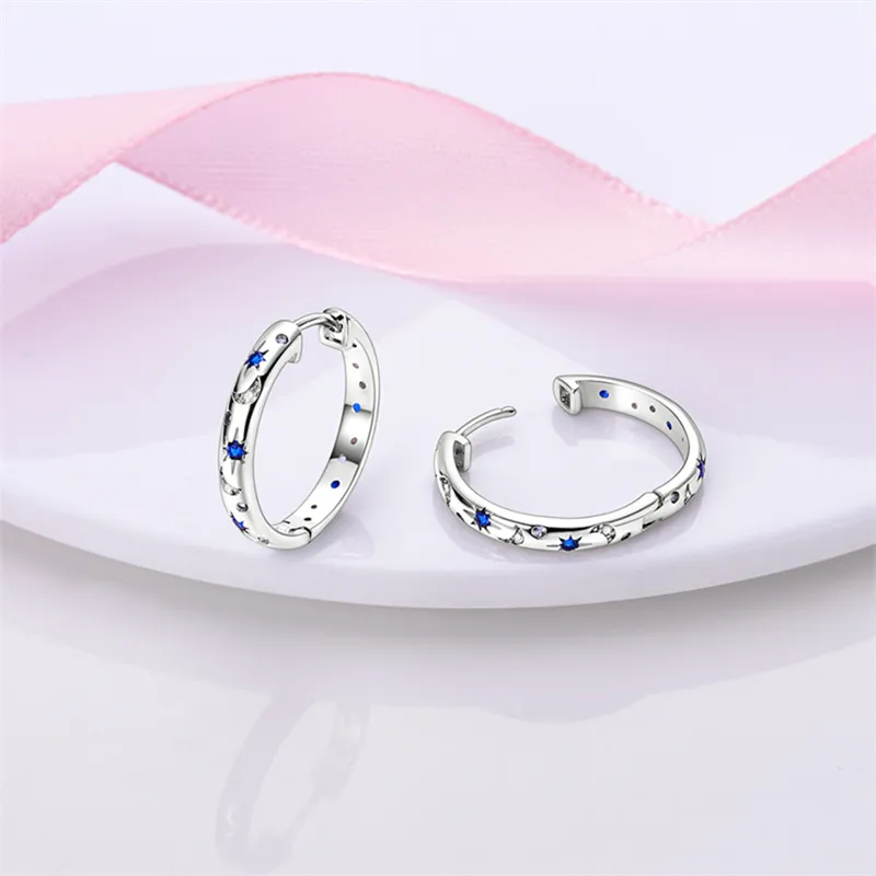 2023 Hotsale Earrings 100% 925 Sterling Silver Hoop Earrings Pendant Pave CZ U Shape Zircon Jewelry For Women Sparkling Wedding