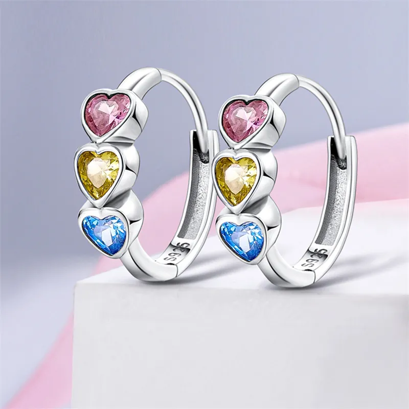 2023 Hotsale Earrings 100% 925 Sterling Silver Hoop Earrings Pendant Pave CZ U Shape Zircon Jewelry For Women Sparkling Wedding