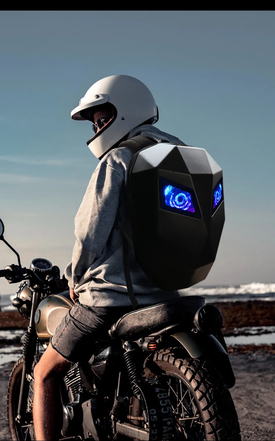 LED locomotive backpack Display scree backpack Business travel Laptop Backpack Men outdoor backpack Motorcycle Cycling Backpack