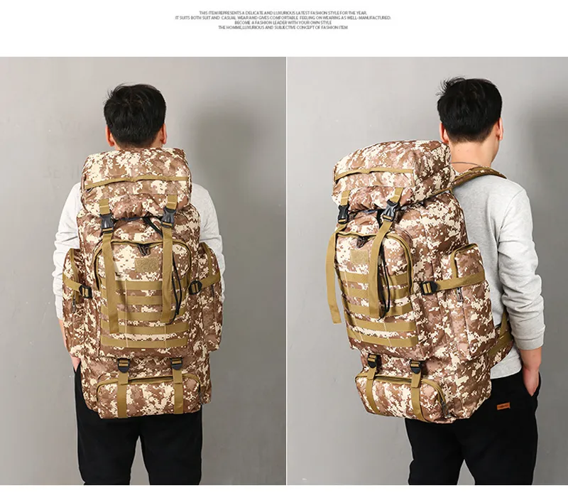 Outdoor Camouflage Backpack Men Large Capacity Waterproof Outdoor Military Backpack Travel Backpack for Men Hiking Bag