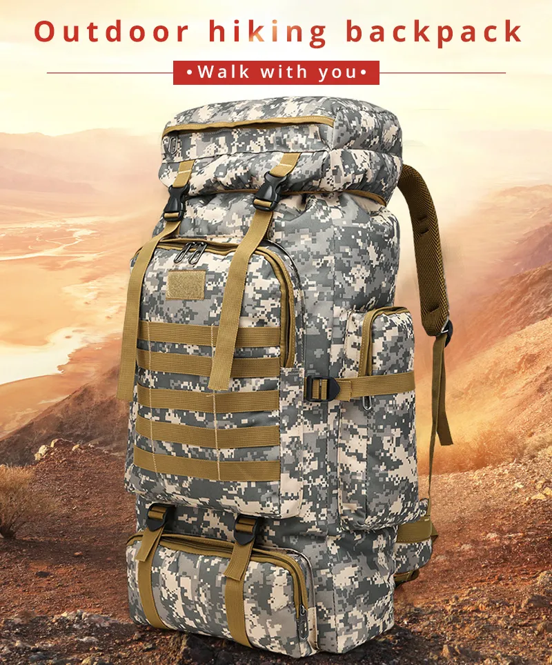 Outdoor Camouflage Backpack Men Large Capacity Waterproof Outdoor Military Backpack Travel Backpack for Men Hiking Bag