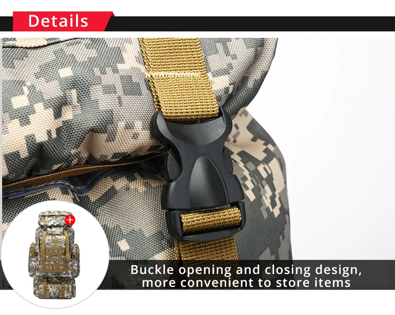 Outdoor Camouflage Backpack Men Large Capacity Waterproof Outdoor Military Backpack Travel Backpack for Men Hiking Bag