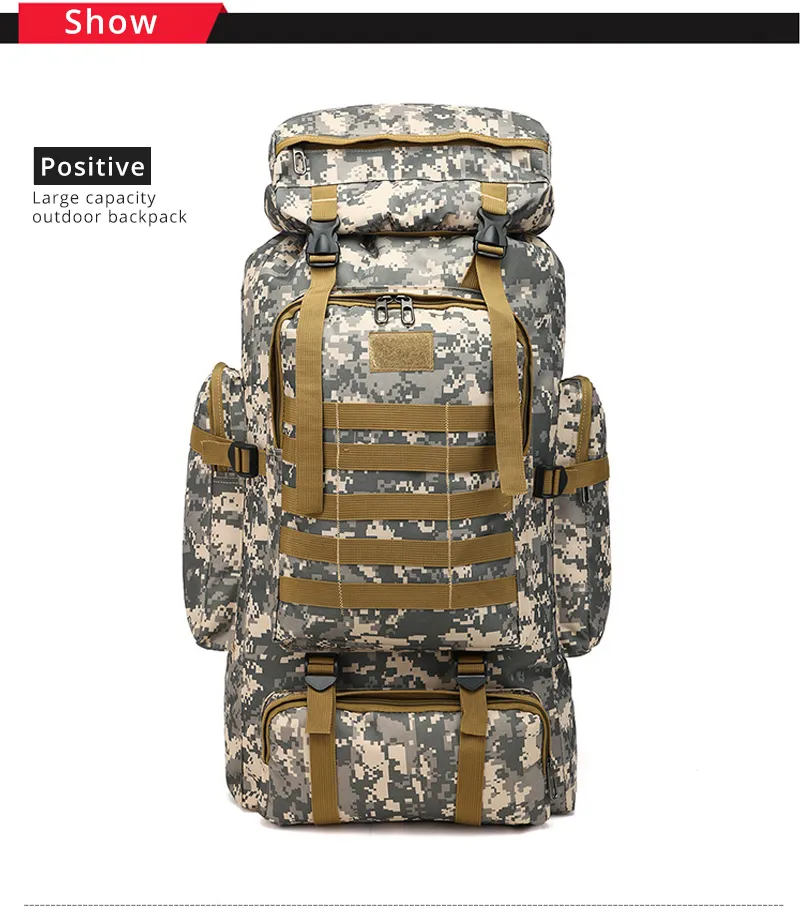 Outdoor Camouflage Backpack Men Large Capacity Waterproof Outdoor Military Backpack Travel Backpack for Men Hiking Bag