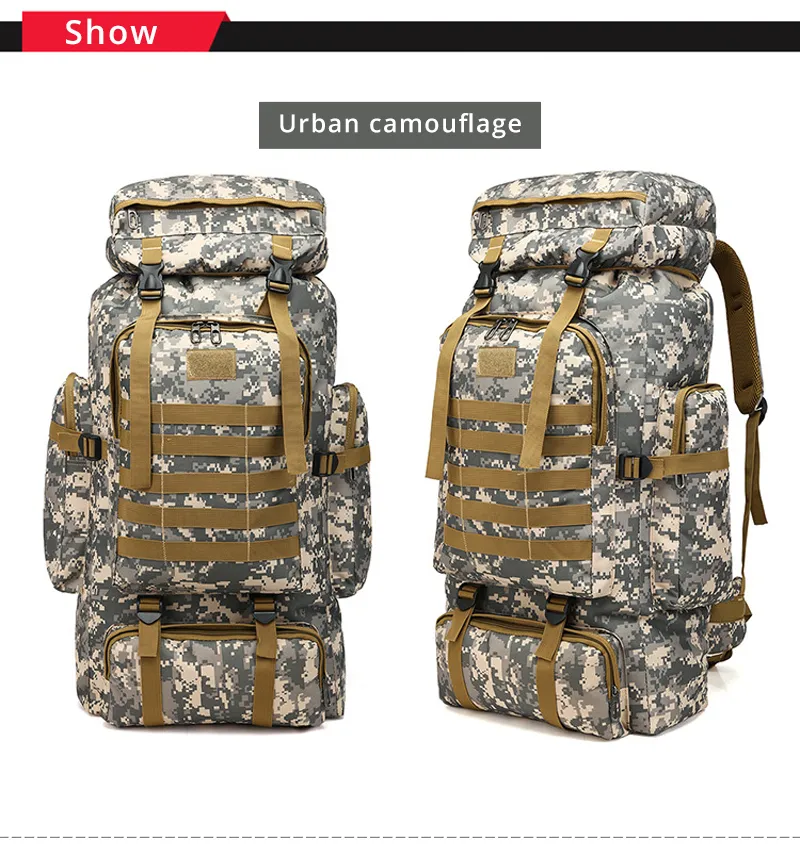 Outdoor Camouflage Backpack Men Large Capacity Waterproof Outdoor Military Backpack Travel Backpack for Men Hiking Bag