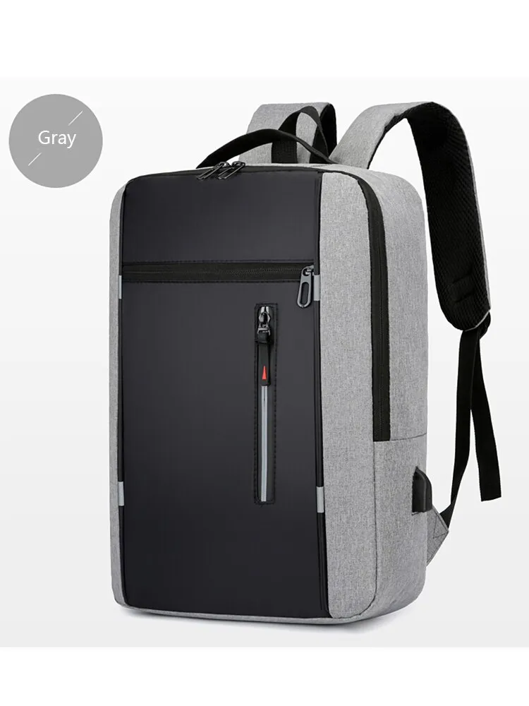 1 Pack 15.6 Inch Men's Business Computer Bag Multi-pocket High-capacity Usb Charging Work Commuting Backpack