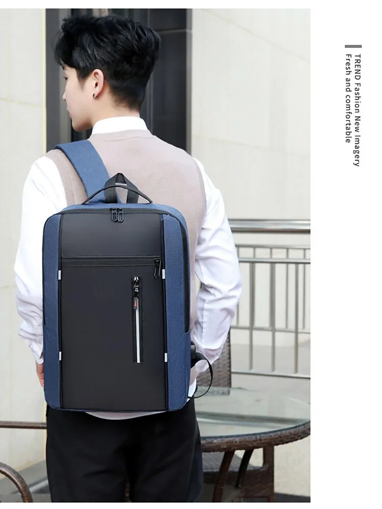 1 Pack 15.6 Inch Men's Business Computer Bag Multi-pocket High-capacity Usb Charging Work Commuting Backpack