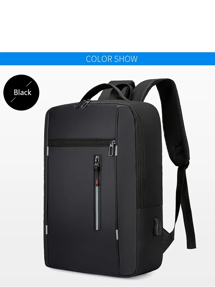 1 Pack 15.6 Inch Men's Business Computer Bag Multi-pocket High-capacity Usb Charging Work Commuting Backpack