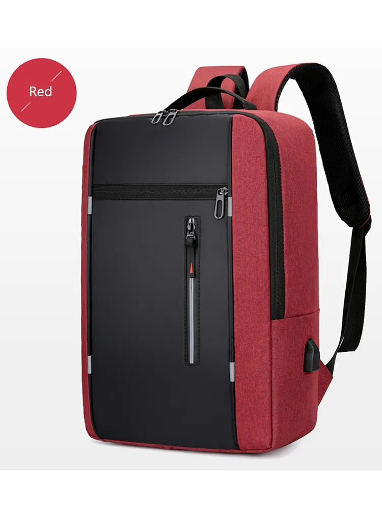 1 Pack 15.6 Inch Men's Business Computer Bag Multi-pocket High-capacity Usb Charging Work Commuting Backpack