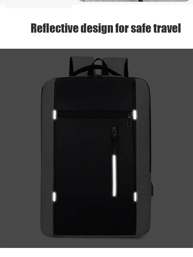 1 Pack 15.6 Inch Men's Business Computer Bag Multi-pocket High-capacity Usb Charging Work Commuting Backpack