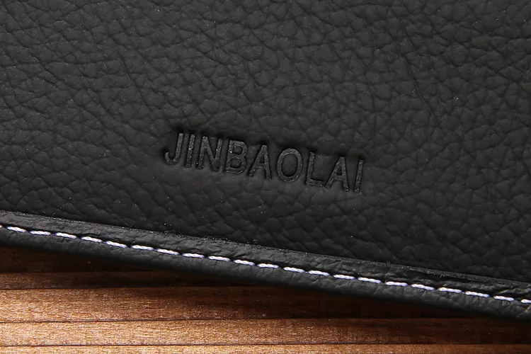 JINBAOLAI Leather Men Wallets Cow Leather Solid Sample Style Zipper Purse Man Card Horders Famous Brand High Quality Male Wallet