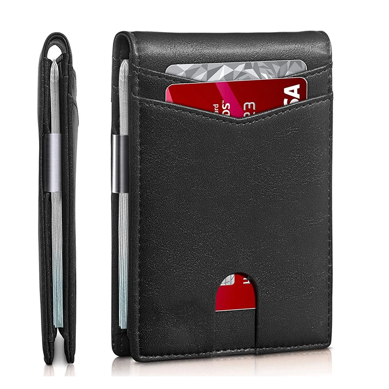 Custom Personality Short Rfid Leather Men Wallet Slim Card Holder Wallet Engraving Text Custom Wallet For Men Fathers Day Gifts