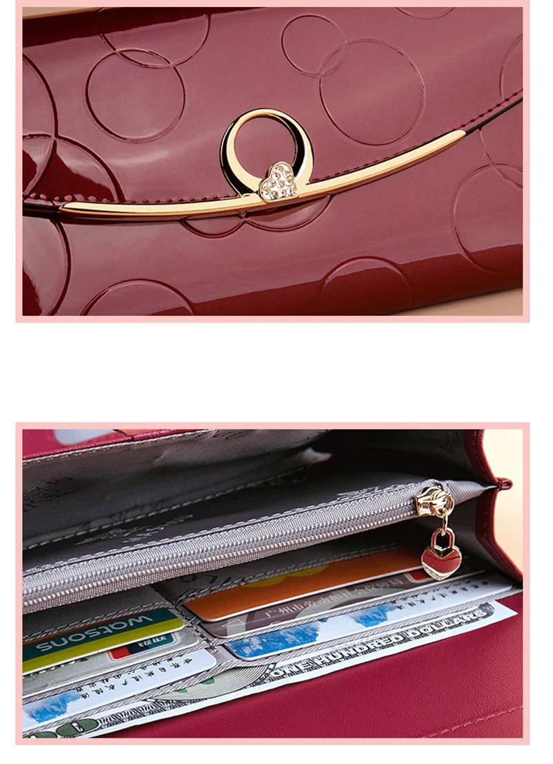 Womens Wallets Carteras Para Mujer Long Purse for Women with Cell Phone Pocket Luxury Designer Leather Wallet RFID Protect