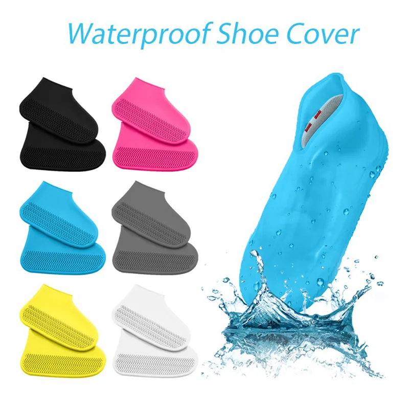 1 Pair Waterproof Non-slip Silicone Shoe High Elastic Wear-resistant Unisex Rain Boots for Outdoor Rainy Day Reusable Shoe Cover