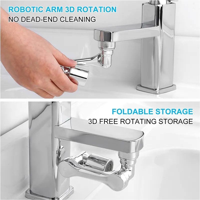 Metal 1080° Universal Rotation Faucet Sprayer Head 22/24mm Adaptor Washbasin Faucet Extender Aerator Bubbler Nozzle Kitchen Tap