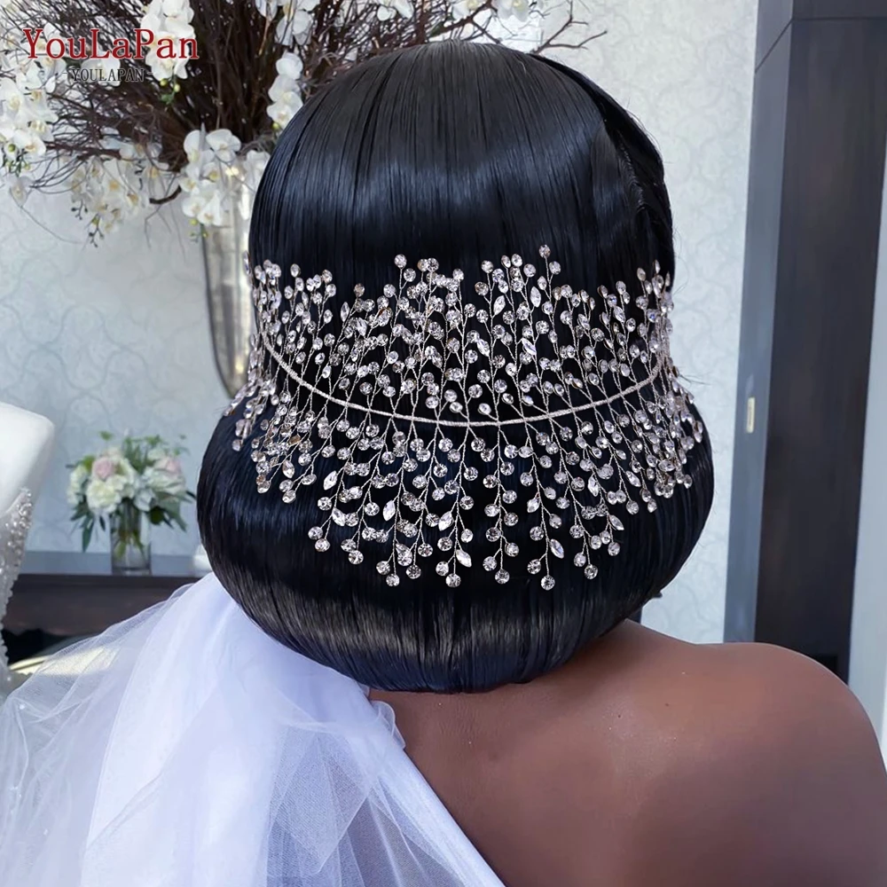 YouLaPan HP240 Luxury Bridal Crown Wedding Hair Accessories Bridal Tiara and Headdress Rhinestone Headband for Women Headpiece