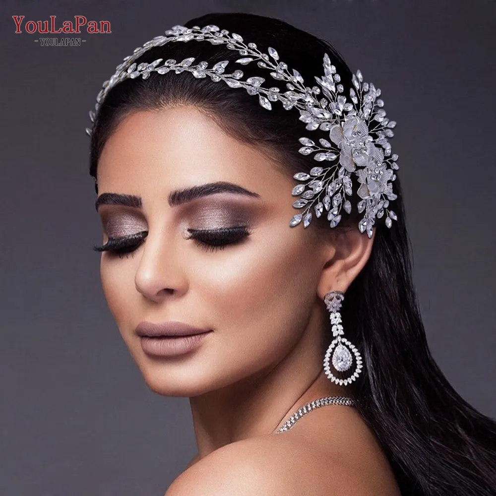 YouLaPan HP240 Luxury Bridal Crown Wedding Hair Accessories Bridal Tiara and Headdress Rhinestone Headband for Women Headpiece