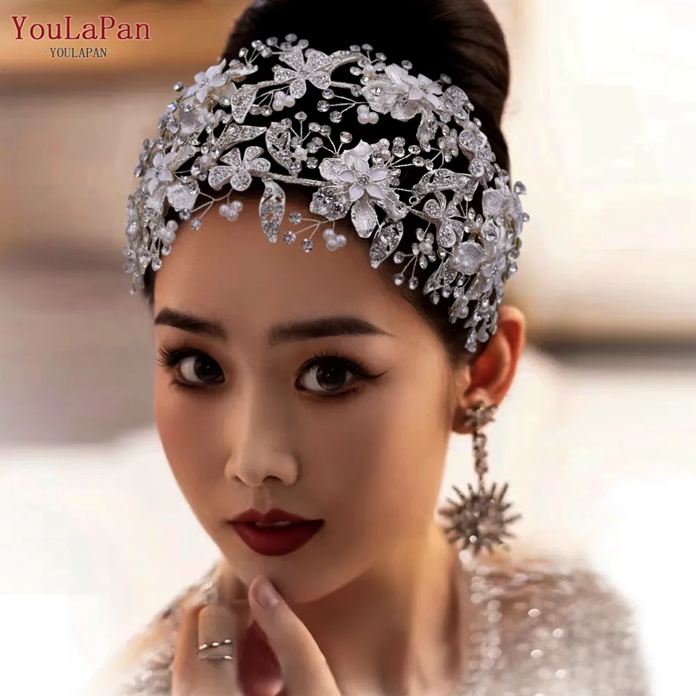 YouLaPan HP240 Luxury Bridal Crown Wedding Hair Accessories Bridal Tiara and Headdress Rhinestone Headband for Women Headpiece