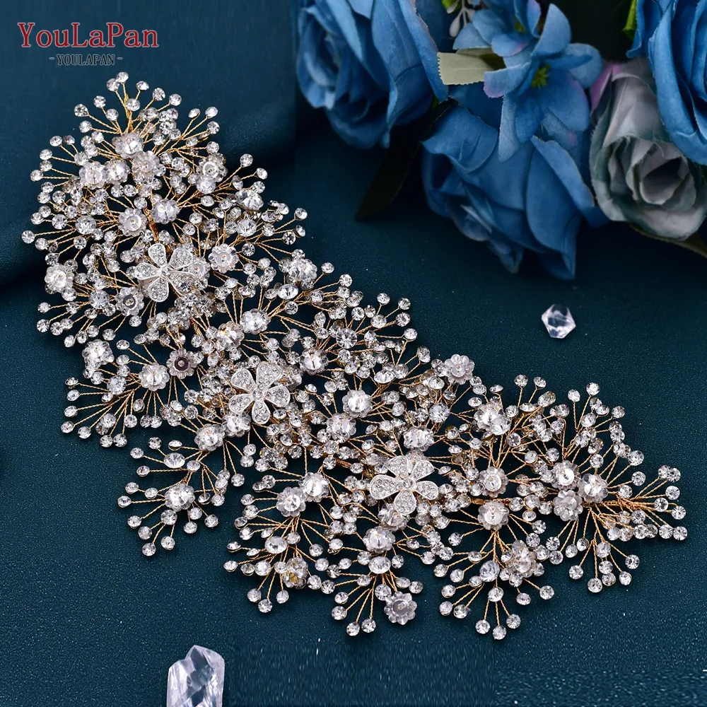 YouLaPan HP240 Luxury Bridal Crown Wedding Hair Accessories Bridal Tiara and Headdress Rhinestone Headband for Women Headpiece