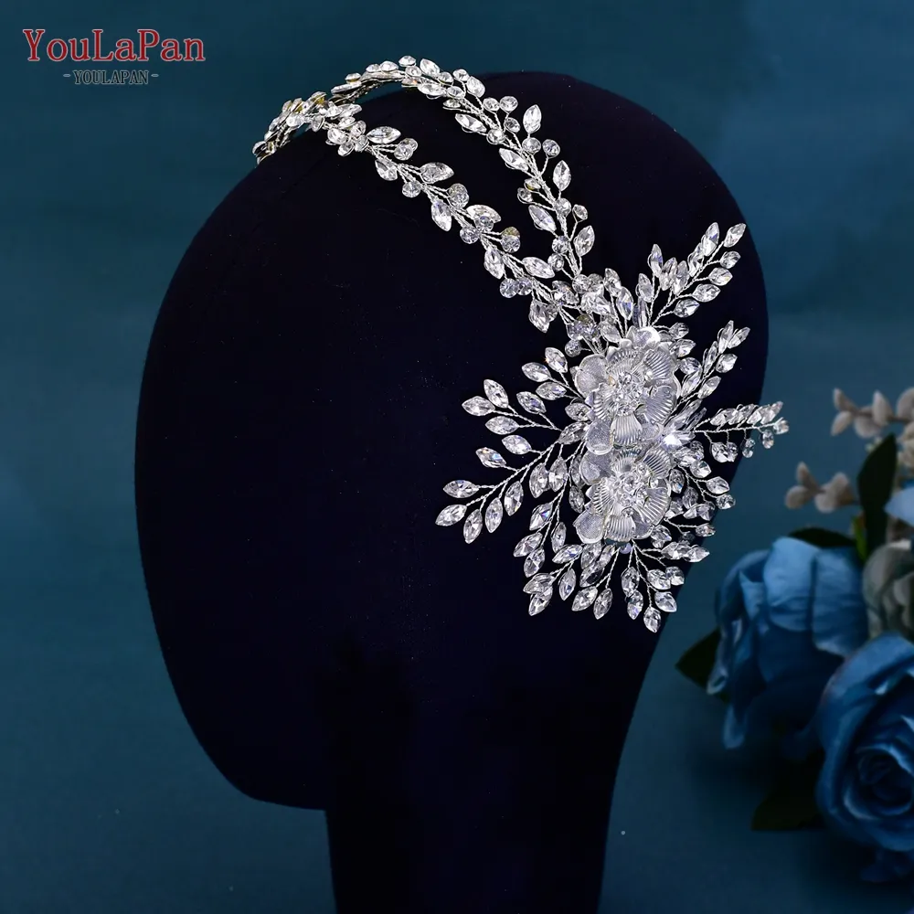 YouLaPan HP240 Luxury Bridal Crown Wedding Hair Accessories Bridal Tiara and Headdress Rhinestone Headband for Women Headpiece