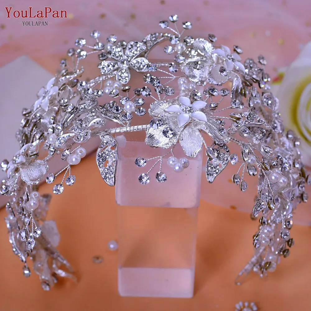 YouLaPan HP240 Luxury Bridal Crown Wedding Hair Accessories Bridal Tiara and Headdress Rhinestone Headband for Women Headpiece