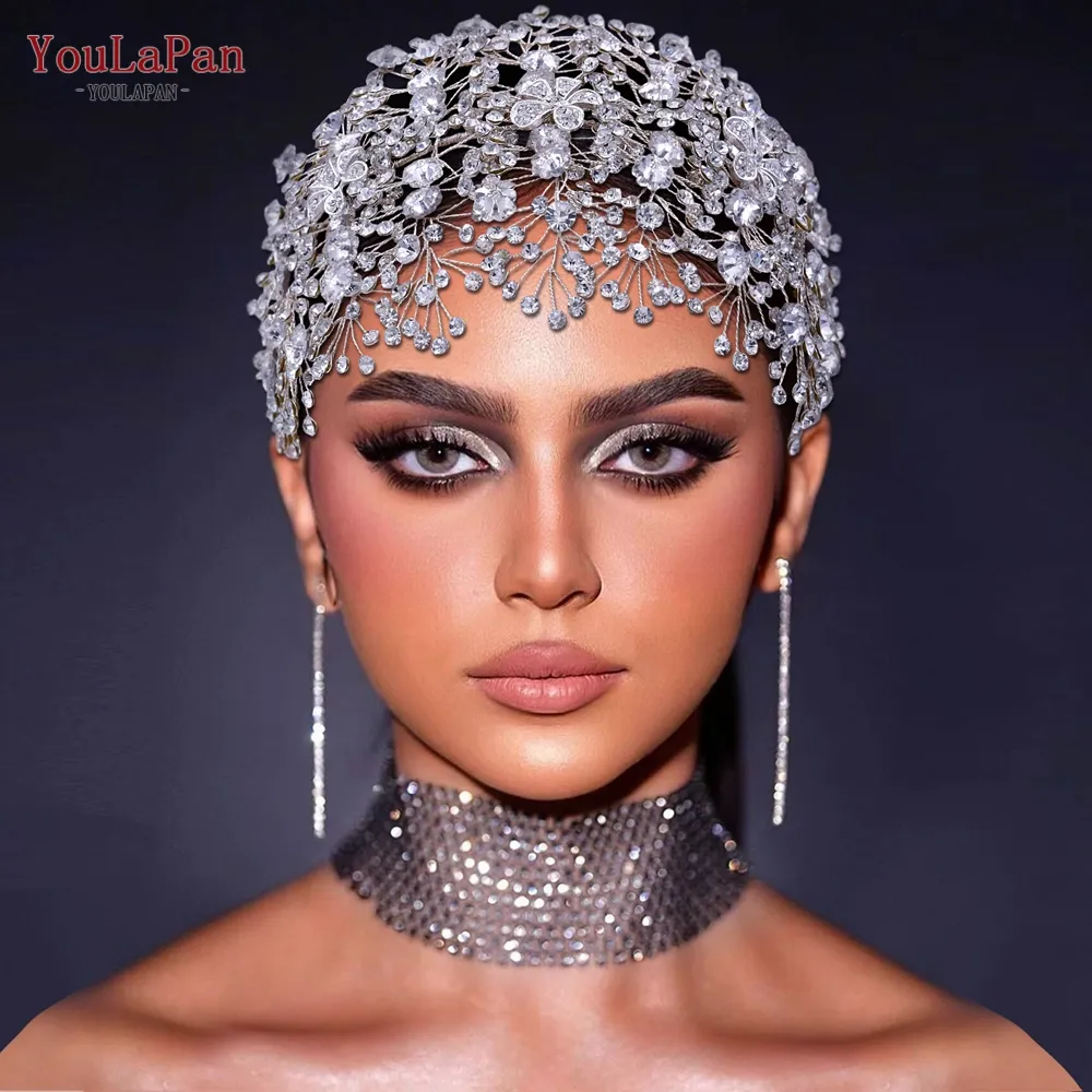 YouLaPan HP240 Luxury Bridal Crown Wedding Hair Accessories Bridal Tiara and Headdress Rhinestone Headband for Women Headpiece