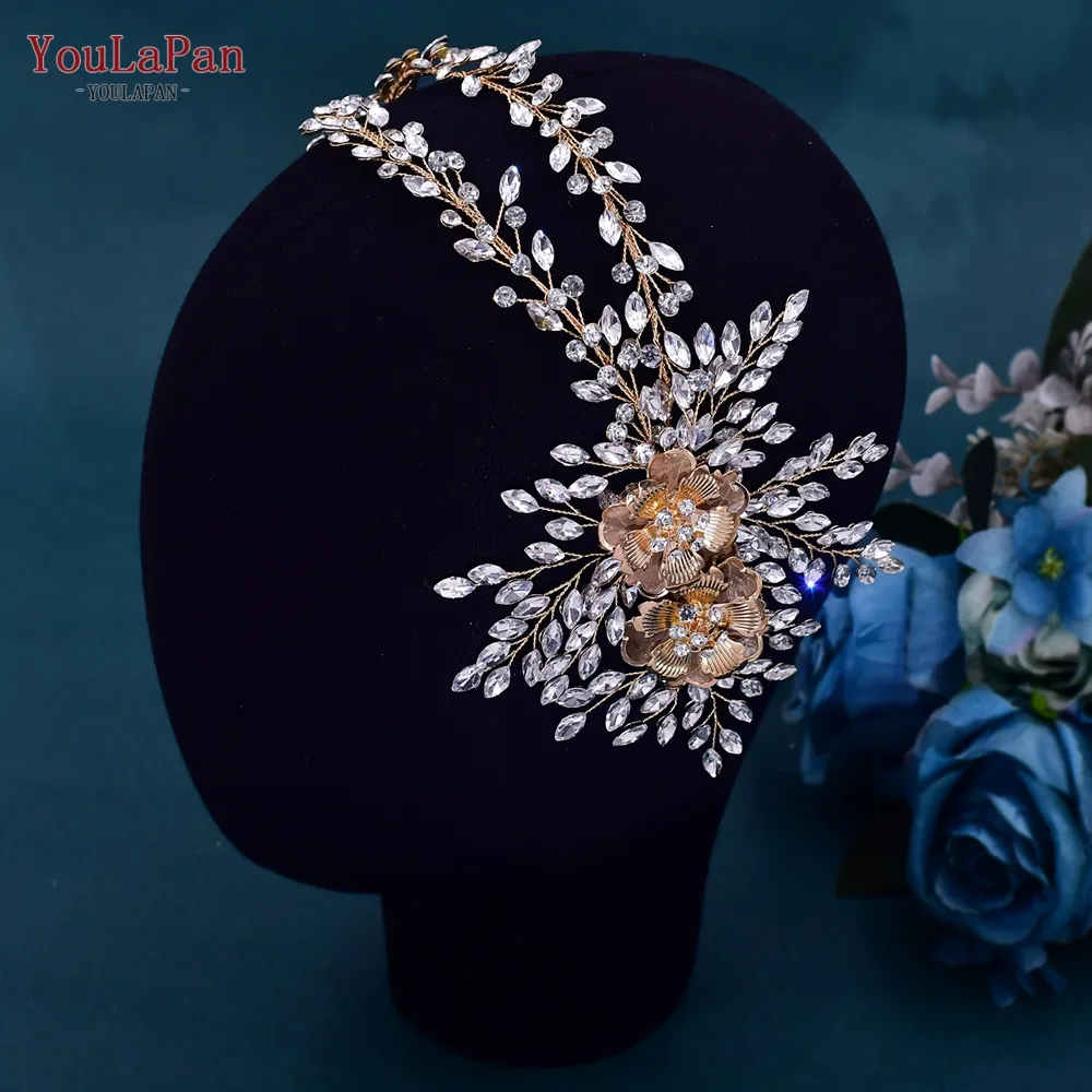 YouLaPan HP240 Luxury Bridal Crown Wedding Hair Accessories Bridal Tiara and Headdress Rhinestone Headband for Women Headpiece