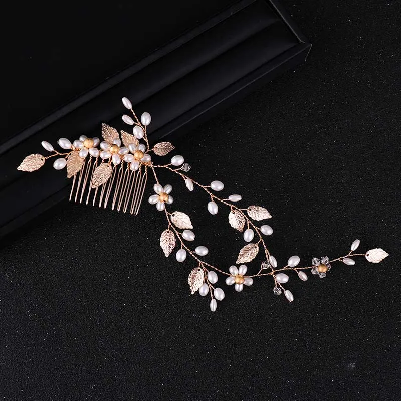 Wedding Hair Accessories Flower Hair Clips Hairpin Crystal Bride Headdress for Women Faux Pearl Barrettes Hair Combs Hair Decor