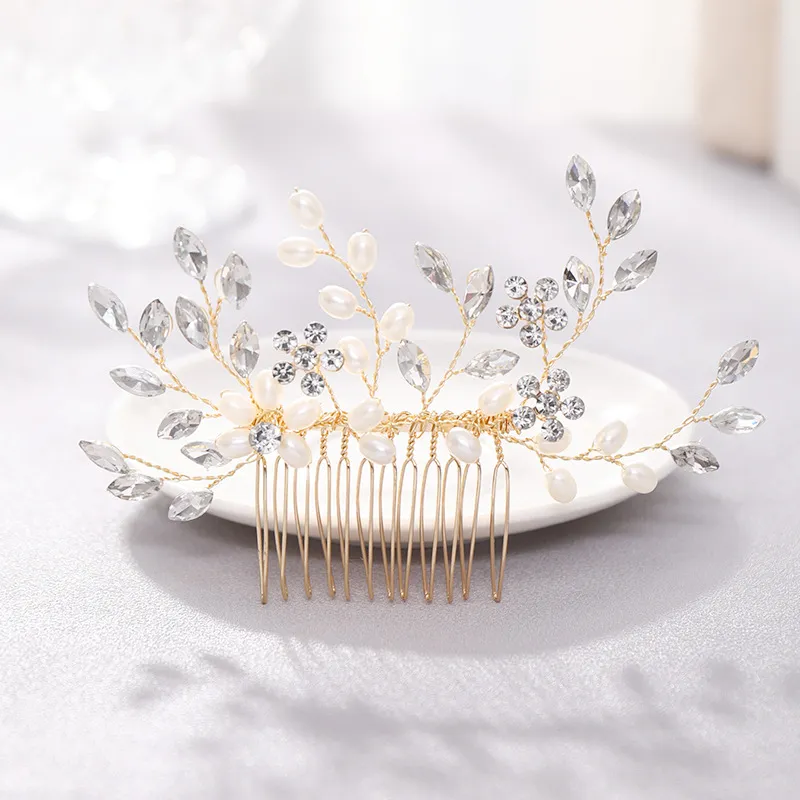 Wedding Hair Accessories Flower Hair Clips Hairpin Crystal Bride Headdress for Women Faux Pearl Barrettes Hair Combs Hair Decor