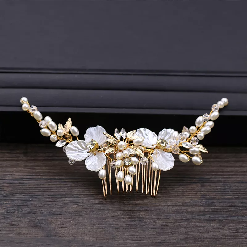 Wedding Hair Accessories Flower Hair Clips Hairpin Crystal Bride Headdress for Women Faux Pearl Barrettes Hair Combs Hair Decor