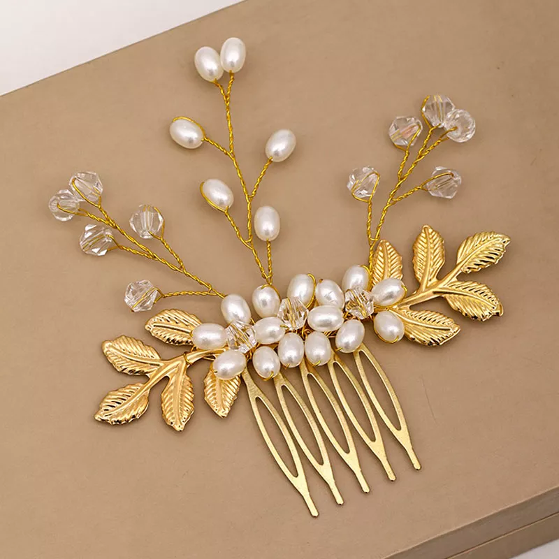 Wedding Hair Accessories Flower Hair Clips Hairpin Crystal Bride Headdress for Women Faux Pearl Barrettes Hair Combs Hair Decor